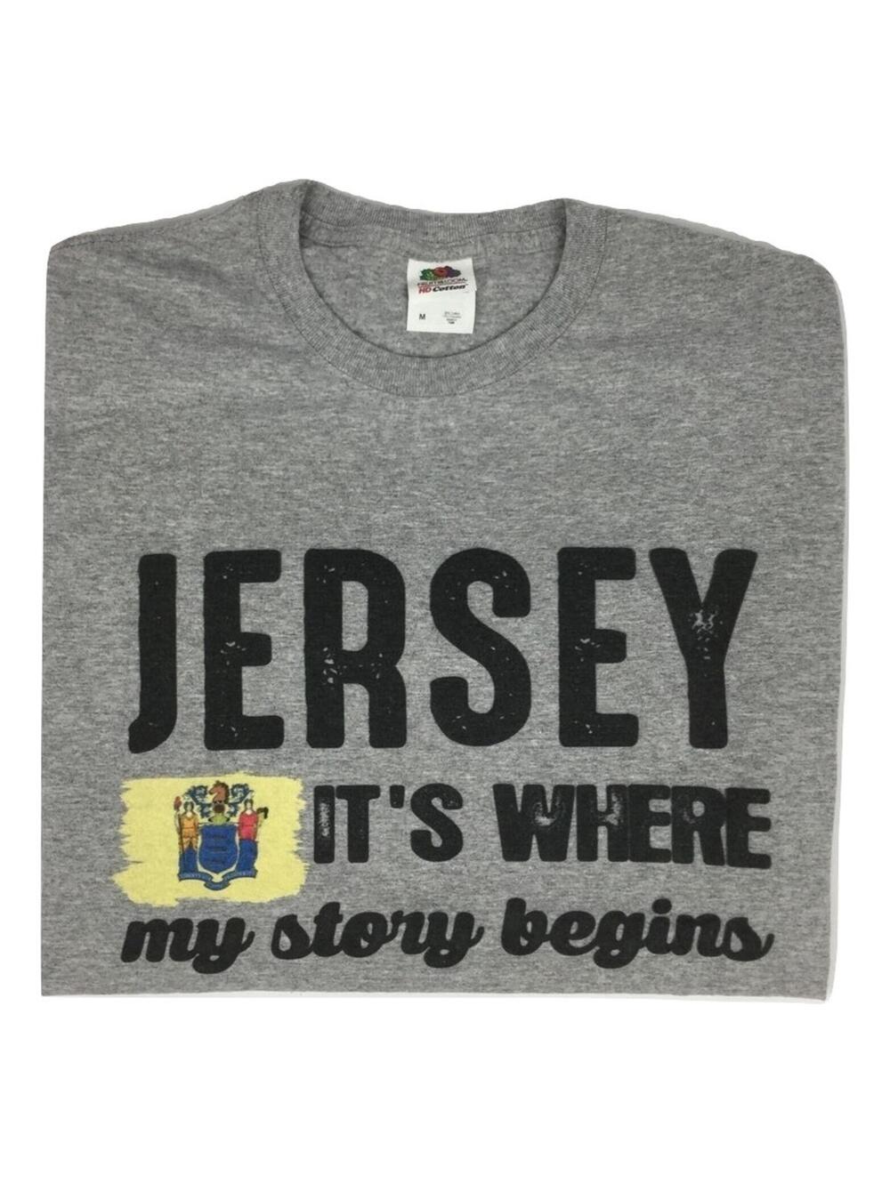Women Fruit of the Loom Cotton Tee Shirt "Jersey It's Where my Story Begins" M